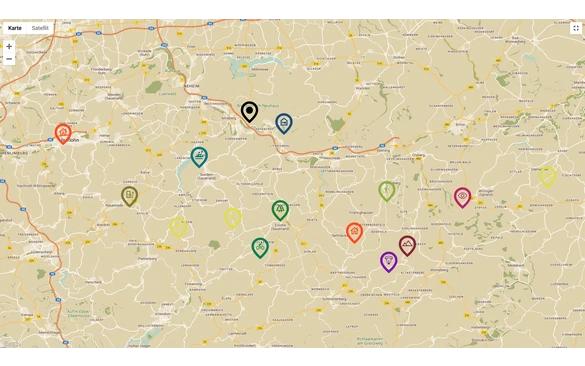 Kartenstil Interaktive Karte Retro