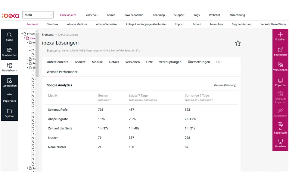 Einblicke in Google Analytics