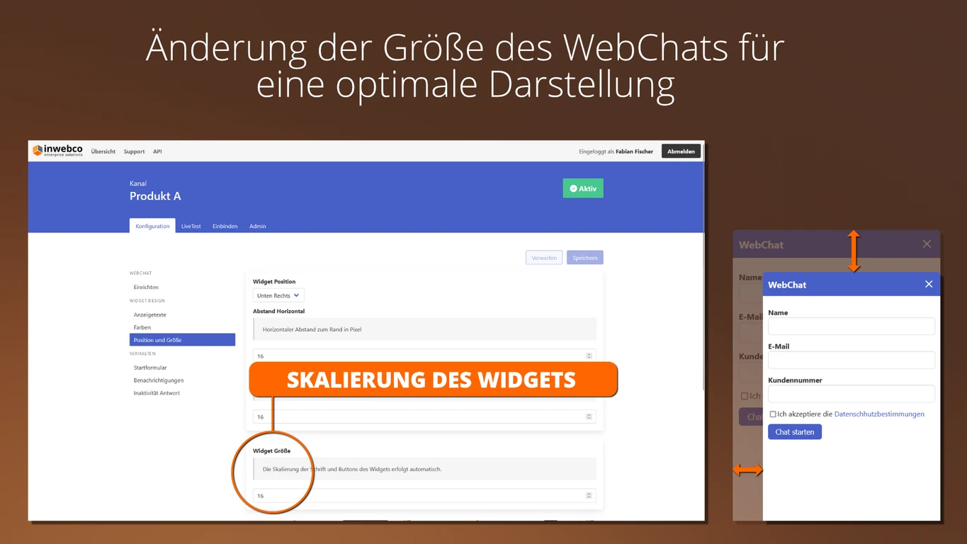 SKALIERUNG DES WIDGETS