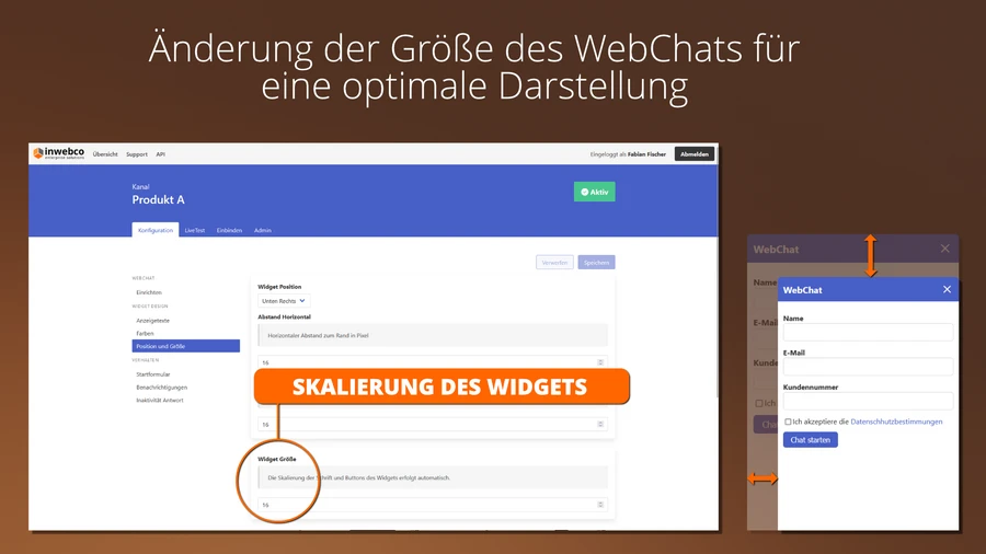 SKALIERUNG DES WIDGETS